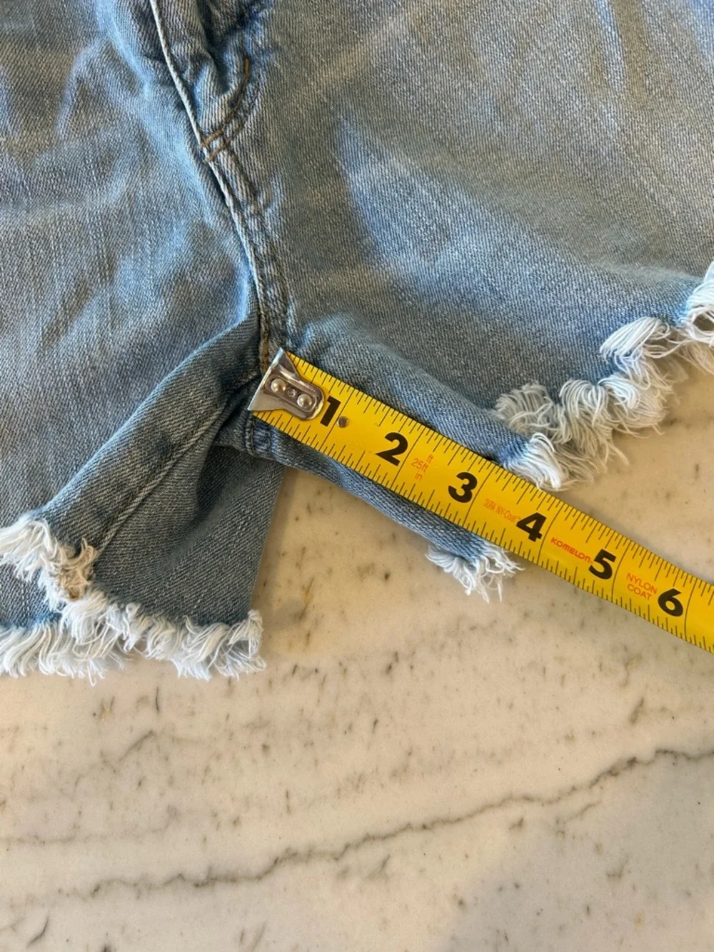 LOFT Light Blue Distressed Denim Shorts